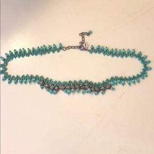 American Eagle Turquoise Silver Choker Necklace